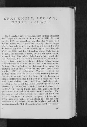 Krankheit, Person, Gesellschaft