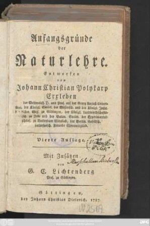 Anfangsgründe der Naturlehre
