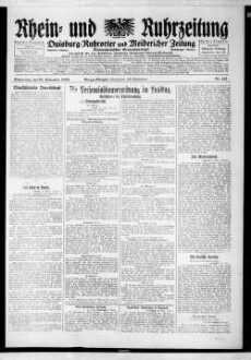 Rhein- und Ruhrzeitung : Tageszeitung für das niederrheinische Industriegebiet und den linken Niederrhein : das Blatt der westdeutschen Binnenschiffahrt