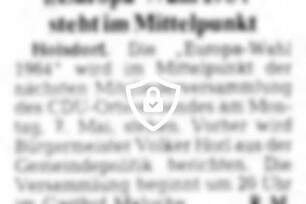 "Europa-Wahl 1984" steht im Mittelpunkt