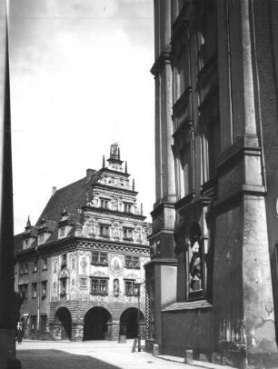 Nysa (Neisse). Kämmereigebäude, Blick aus der Peters-Straße