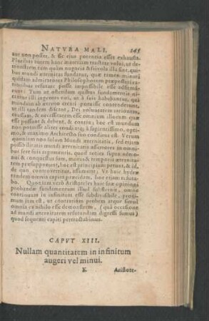 Caput XIII. Nullam quantitatem in infinitum augeri vel minui.