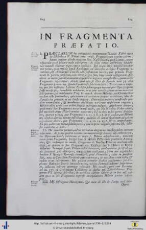 In Fragmenta Praefatio.