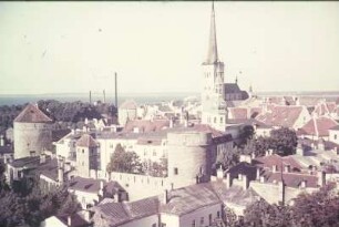Tallinn. Stadtansicht mit Blick zur St.-Olai-Kirche