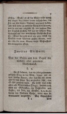 Zweiter bis Siebenter Abschnitt.