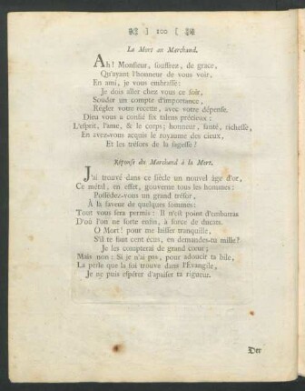 La Mort au Marchand = Der Tod zum Kauffmann