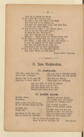 II. Zum Nachdenken.