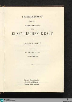 2: Untersuchungen über sie Ausbreitung der elektrischen Kraft