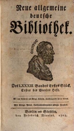 Neue allgemeine deutsche Bibliothek. 83. 1803
