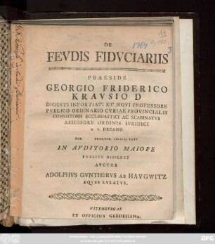 De Fevdis Fidvciariis