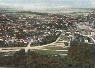 Leipzig: Gohlis, total, Fernaufnahme : aufgenommen aus Parseval III am 29.Juni 1909