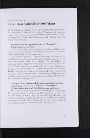1912 - Das Alstertal vor 100 Jahren