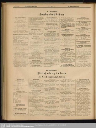 V. Abschnitt. Landesbehörden