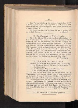 42. Der akademische Gesangverein.