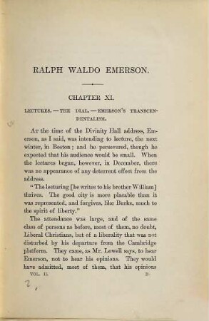 A Memoir of Ralph Waldo Emerson : In two Volumes, II