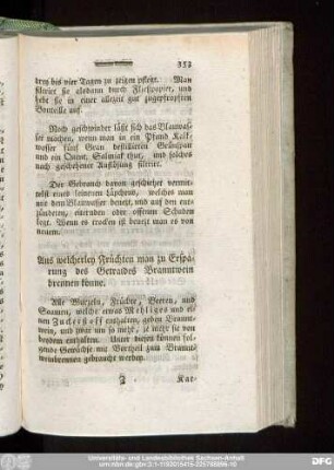Aus welcherley Früchten man zu Ersparung des Getraides Branntwein brennen könne.