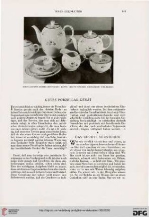 Gutes Porzellan-Gerät