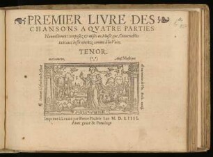 Premier livre des chansons a quatre parties ... Tenor