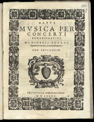 Musica per concerti ecclesiastici, di diversi autori ...