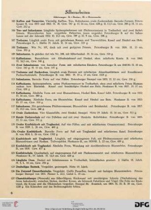 Silberarbeiten (NR. 105-197)