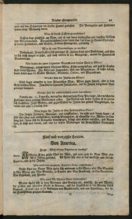 Fünf und vierzigste Lection. Von America