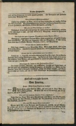 Fünf und vierzigste Lection. Von America