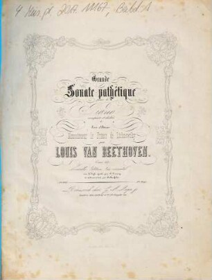 Grande sonate pathétique pour le piano : oeuvr. 13