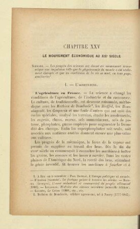 Chapitre XXV Le mouvement économique au XIXe siècle