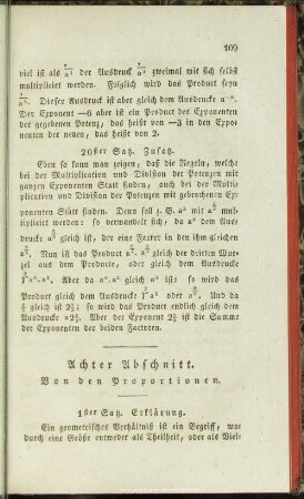 Achter Abschnitt. Von Proportionen