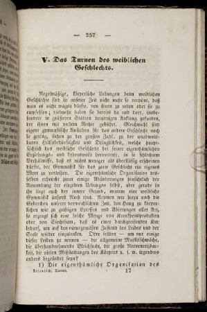 V. Das Turnen des weiblichen Geschlechts