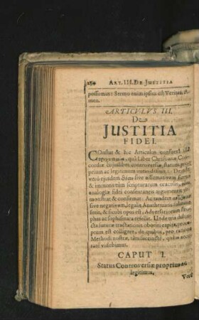 Articulus III. De Iustitia Fidei.
