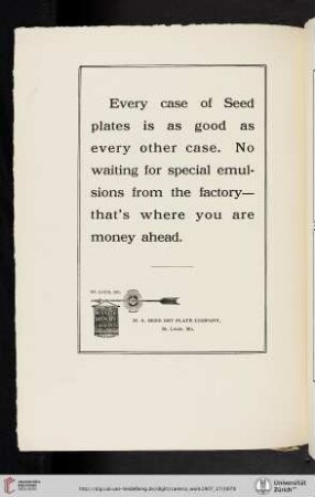 M. A. Seed Dry Plate Company [Seed Plates]