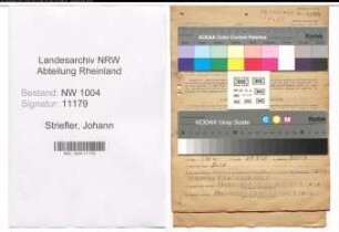 Entnazifizierung Johann Striefler , geb. 18.04.1899 (Wagenmeister)