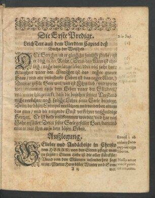 Leich-Text auß dem Vierdten Capitel deß Buchs der Weißheit.