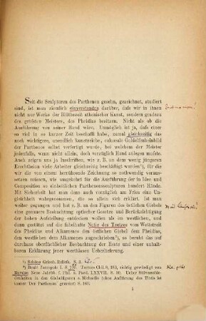 Die Kunst des Pheidias am Parthenon und zu Olympia