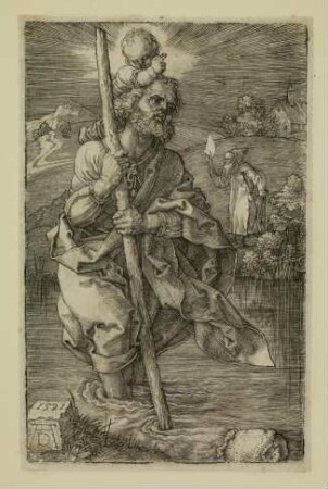 Der heilige Christophorus, nach rechts schauend