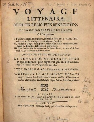 Voyage Litteraire De Deux Religieux Benedictins De La Congregation de S. Maur, ..., [2]