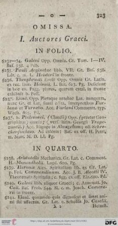 I. Auctores Graeci
