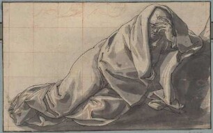Schlafender Mann, in Decke gehüllt