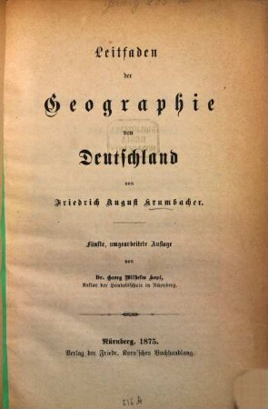 Leitfaden der Geographie von Deutschland