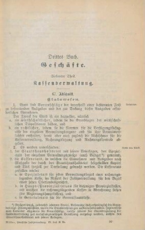 Siebenter Theil. Kassenverwaltung.