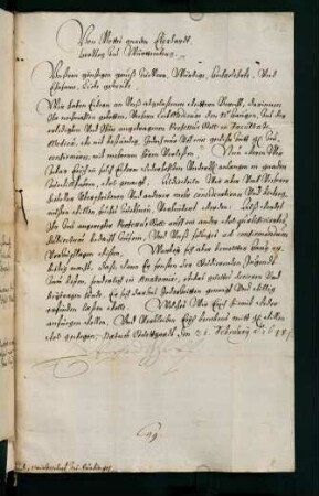 151. Abschlägiger Bescheid (21.02.1648)