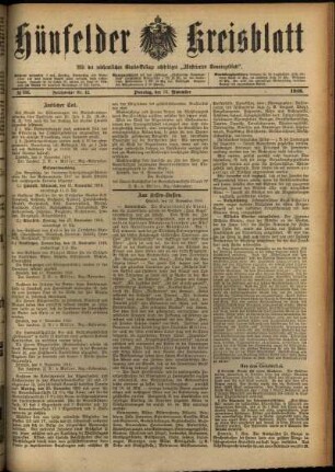 Ausgabe vom Dienstag, den 14. November 1916.