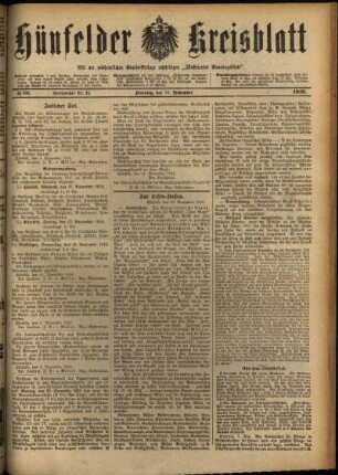 Ausgabe vom Dienstag, den 14. November 1916.