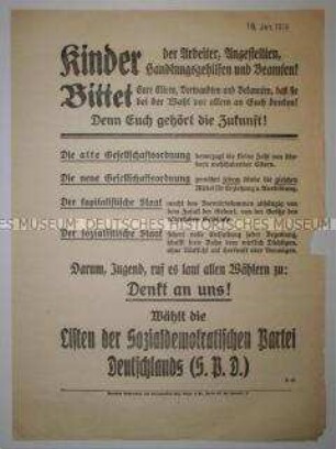 Aufruf der SPD zur Wahl der Nationalversammlung