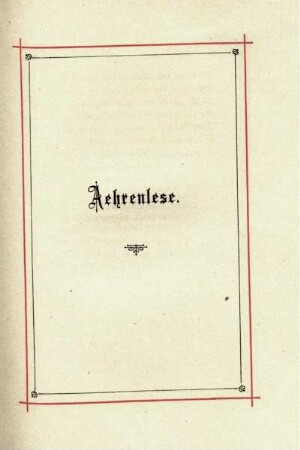 Aehrenlese.