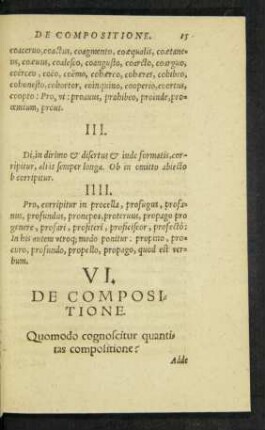 VI. De Compositione.