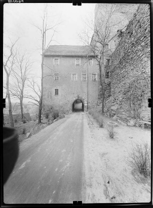 Kohren-Sahlis-Gnandstein. Burg Gnandstein (Baubeginn A. 13. Jh.). Torhaus und Südflügel