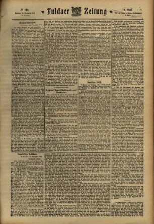 Zweite Ausgabe vom Samstag, den 25. November 1911.