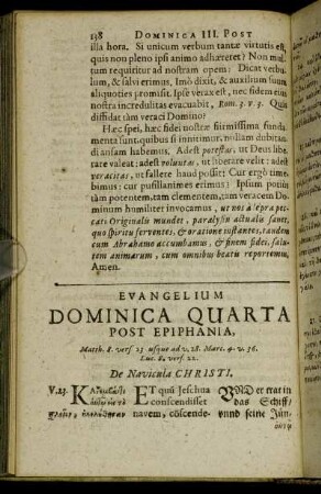 Evangelium Dominica Quarta Post Epiphania.